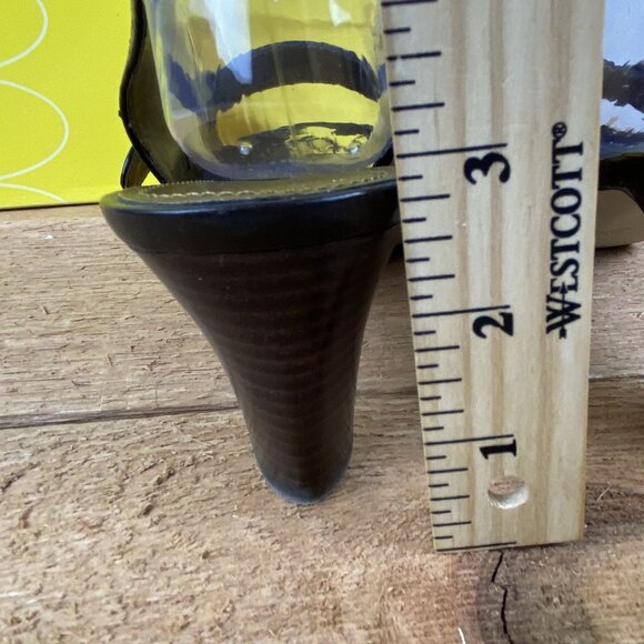 Circa Joan & David Women Slingback Peep-Toe Heels Size 9M Taupe & Bronze Leather - Picture 8 of 16